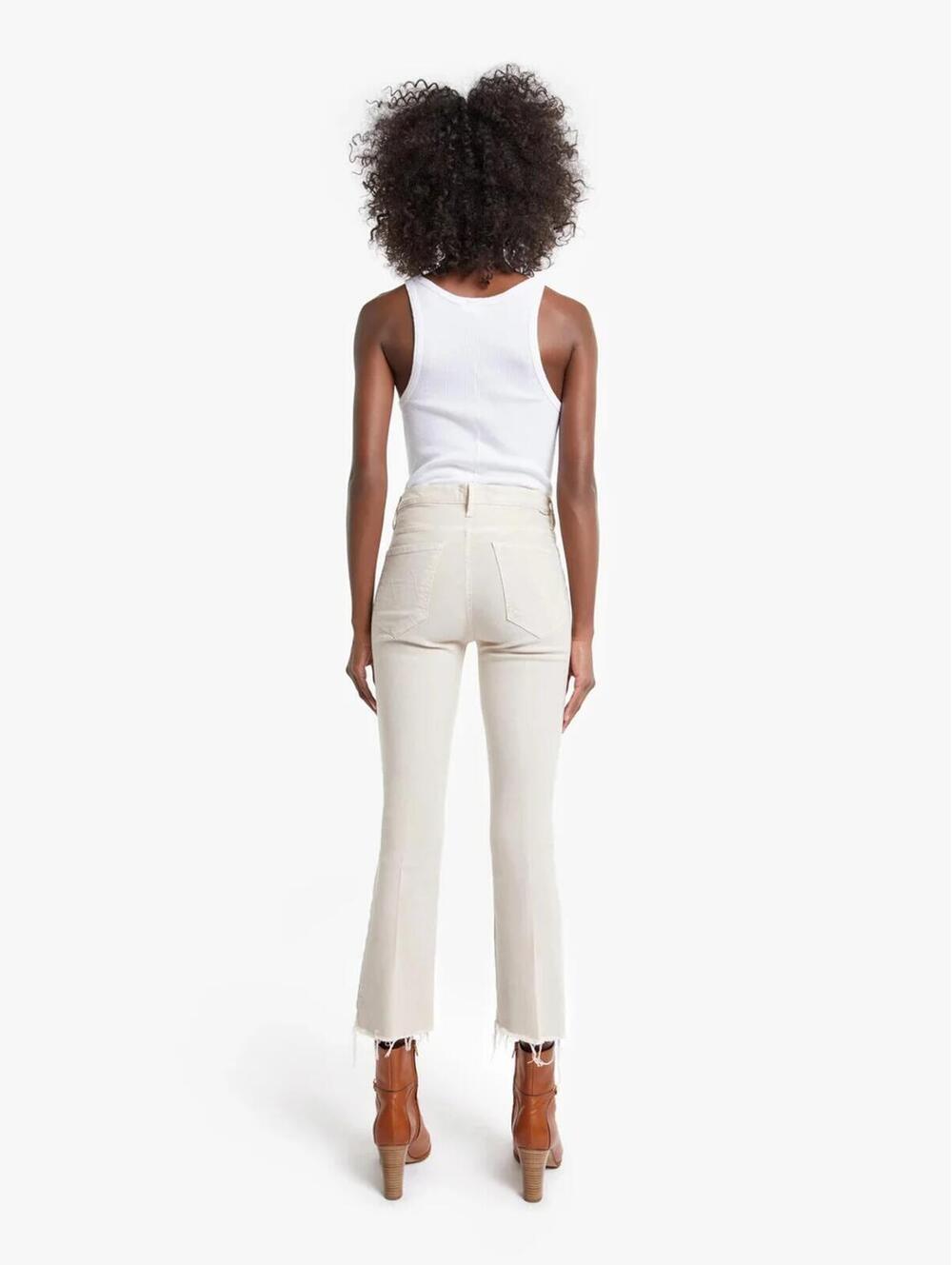 Mother Denim - The Insider Crop Step Fray in Toasted Ivory